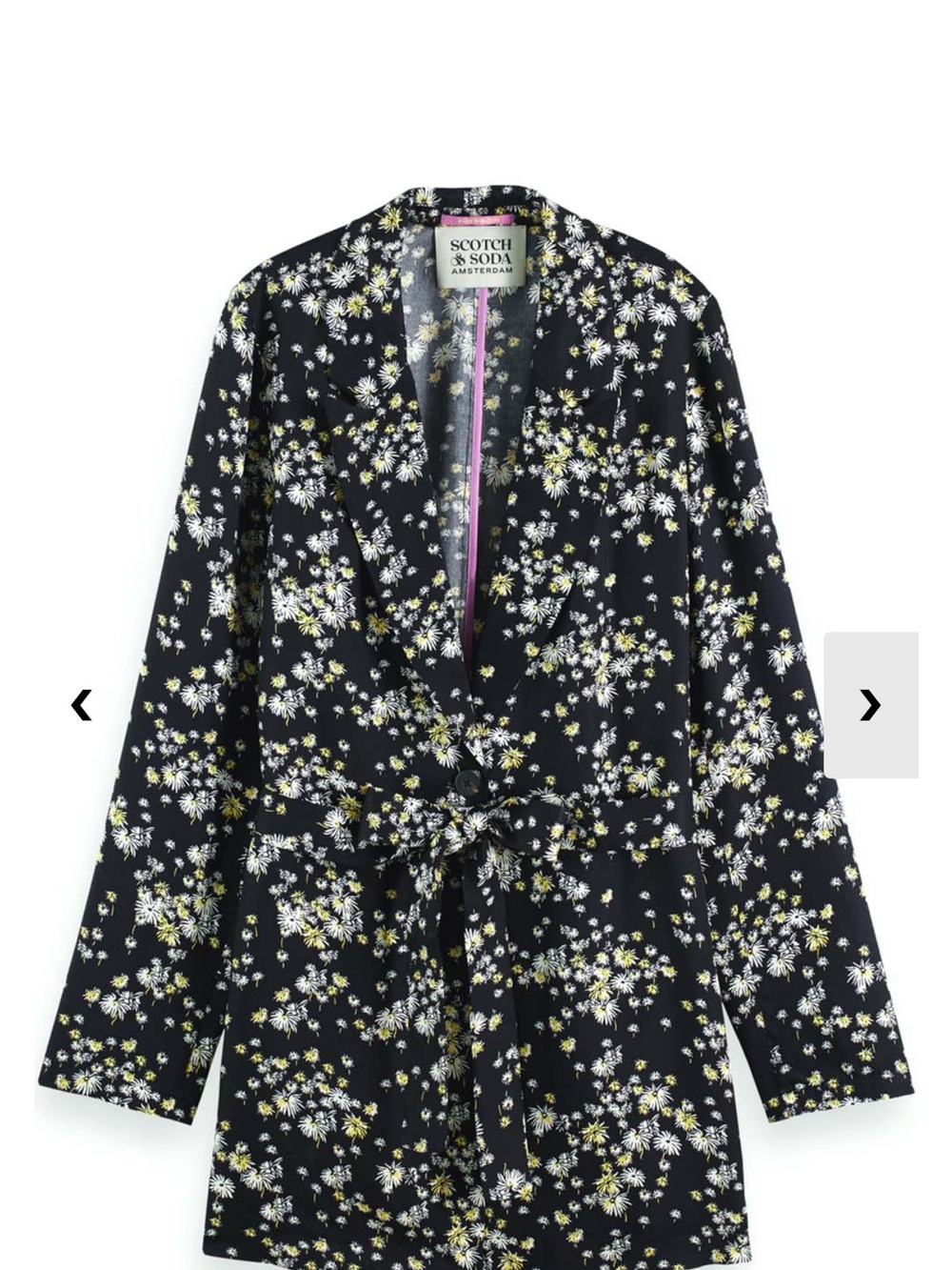 Nwt Scotch & Soda Blazer Printed Drapey Blazer dandelion black